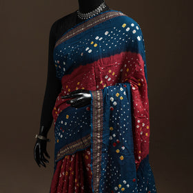 Multicolor - Kutch Tie-Dye Cotton Bandhani Saree with Blouse 49