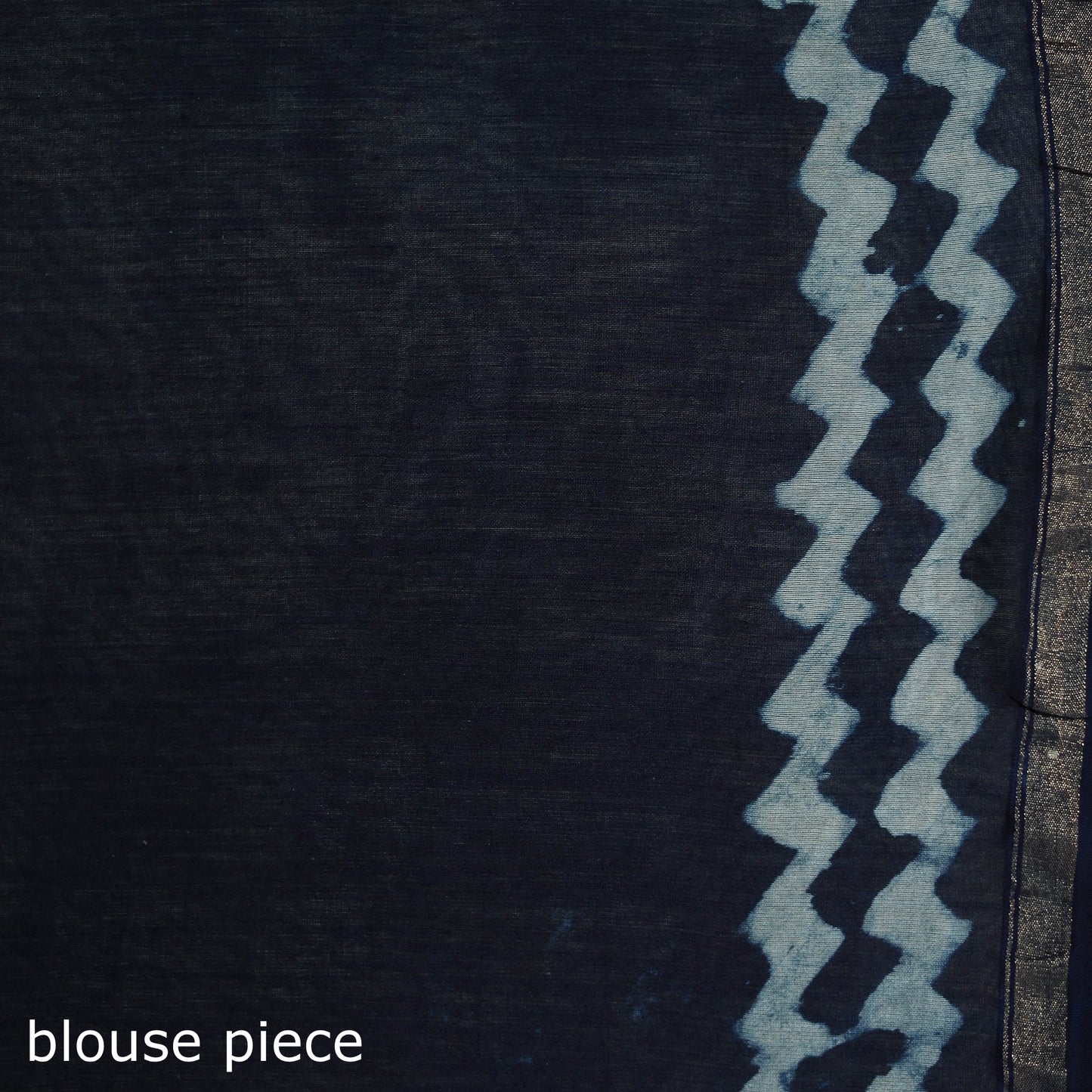 Bagru Indigo Hand Block Print Natural Dyed Chanderi Silk Saree 43