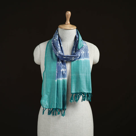 Green - Pochampally Ikat Weave Cotton Stole 05
