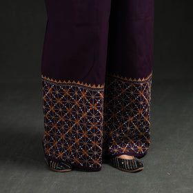 Bengal Kantha Hand Embroidered Cotton Palazzo 33