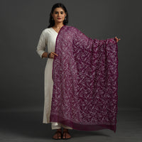 Maroon - Lucknow Chikankari Tepchi Embroidery Georgette Dupatta 07