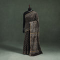 Bagru Hand Block Print Natural Dyed Chanderi Silk Saree 46
