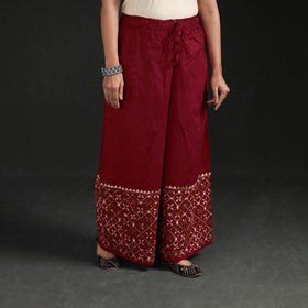 Bengal Kantha Hand Embroidered Cotton Palazzo 35