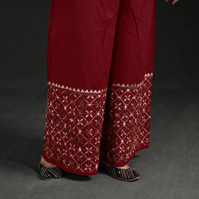 Bengal Kantha Hand Embroidered Cotton Palazzo 35