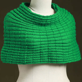 Green - kumaun hand knitted woollen cowl 56 - handcrafted