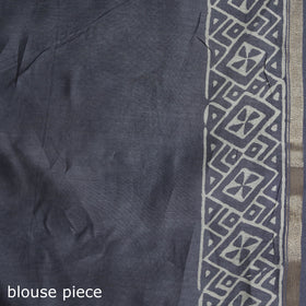Bagru Hand Block Print Natural Dyed Chanderi Silk Saree 47