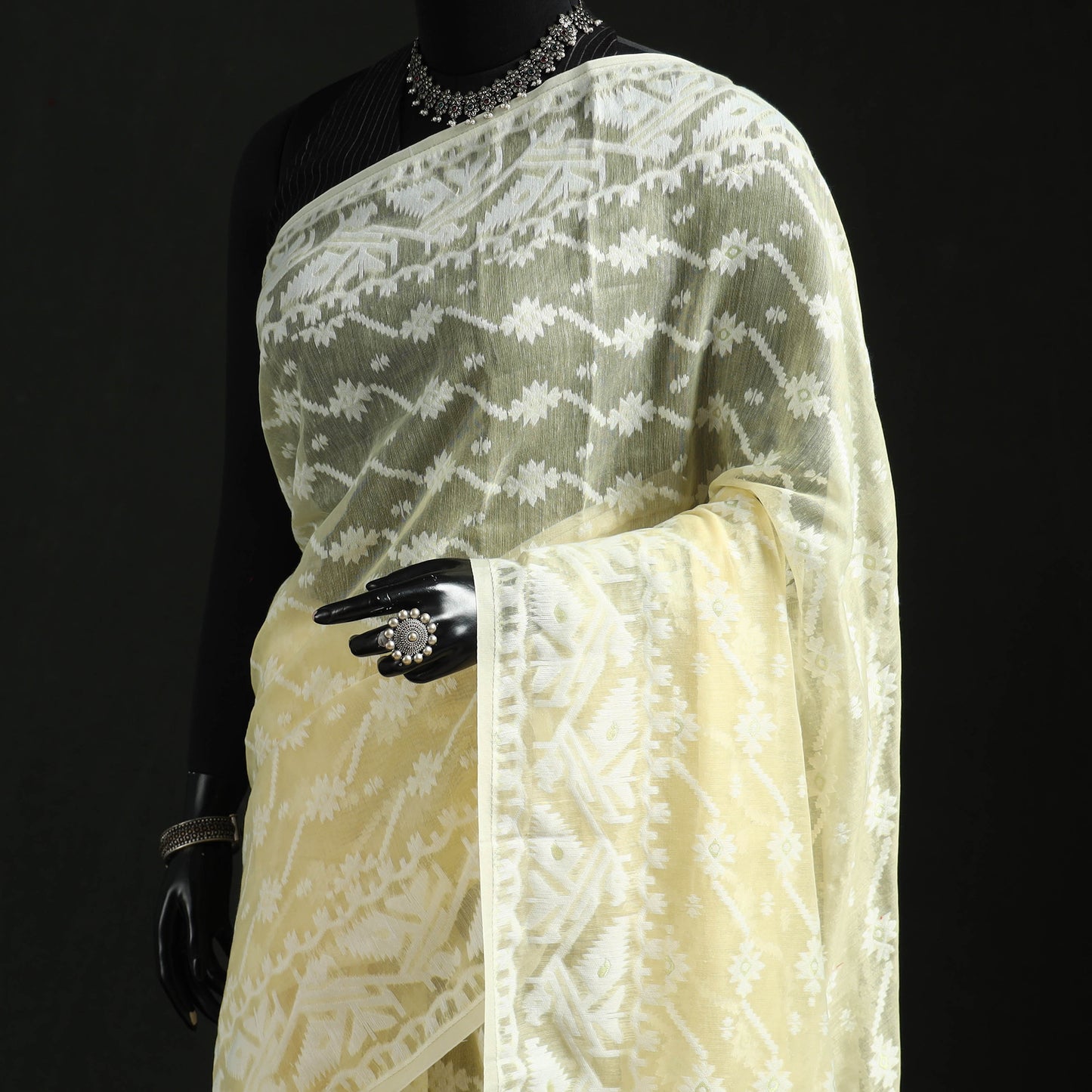 Silk Cotton Dhakai Jamdani Saree  03