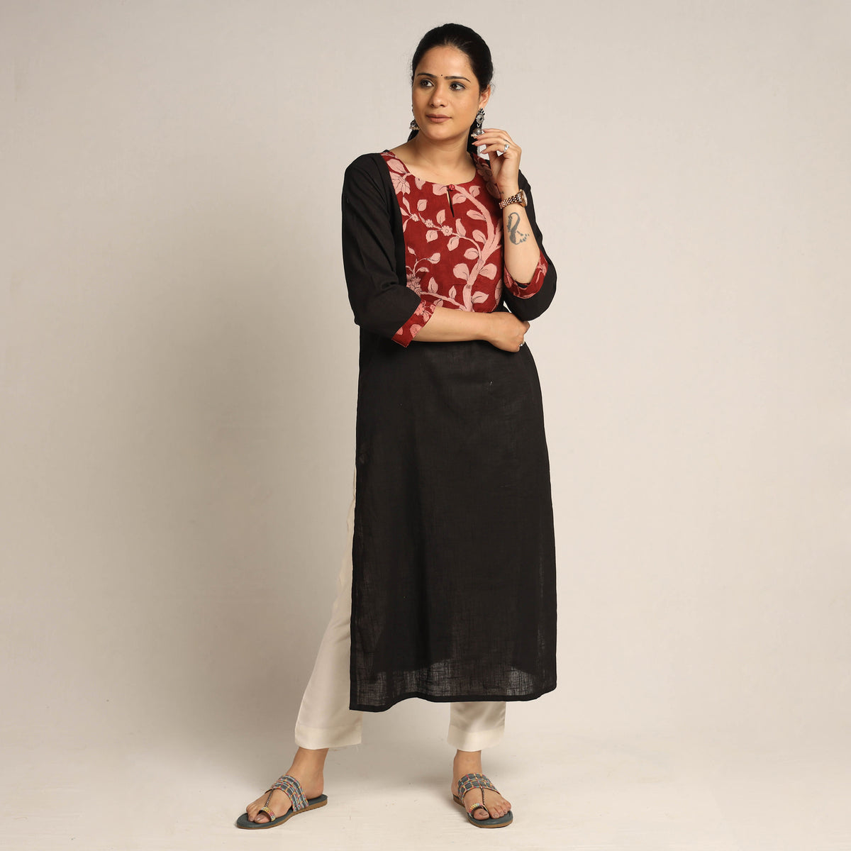 plain patchwork kurta 