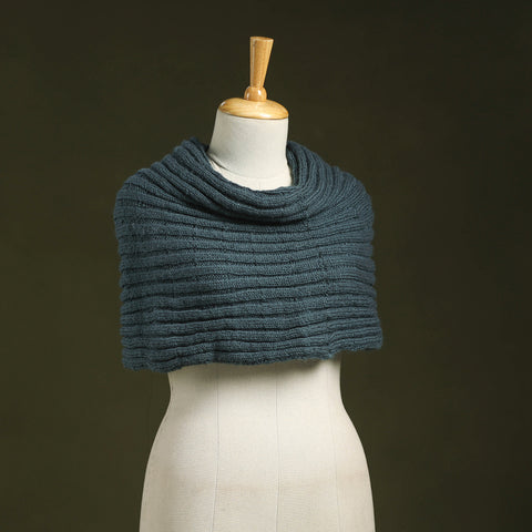 Blue - kumaun hand knitted woollen cowl 55 - handcrafted