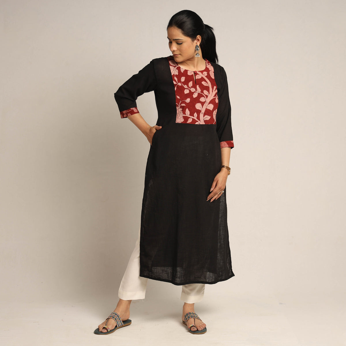 plain patchwork kurta 