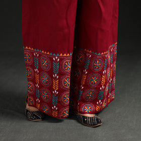 Bengal Kantha Hand Embroidered Cotton Palazzo 37