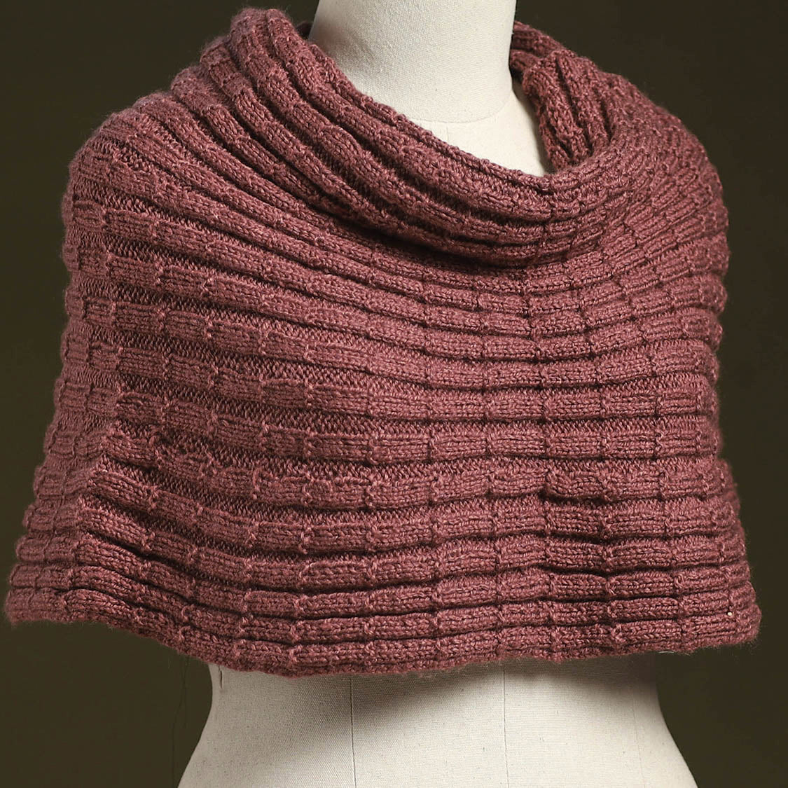 Pink - kumaun hand knitted woollen cowl 52 - handcrafted