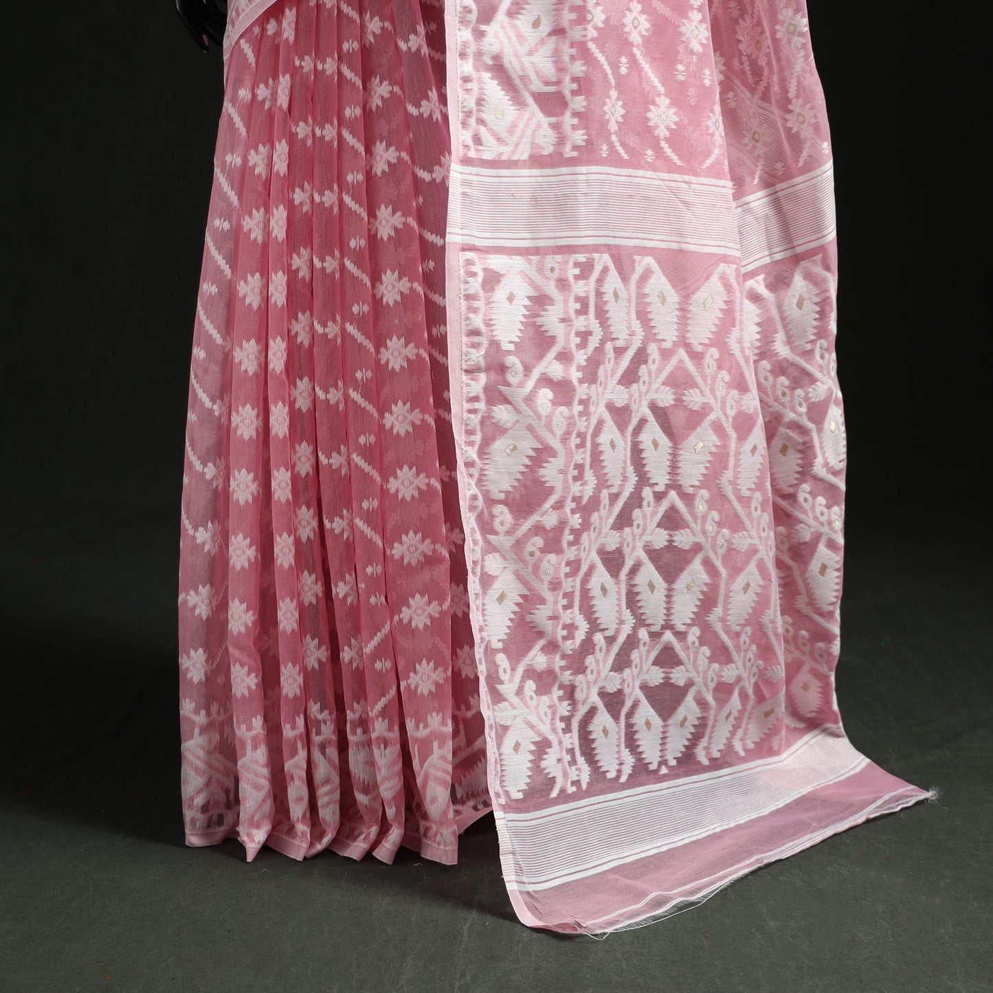 Silk Cotton Dhakai Jamdani Saree  04
