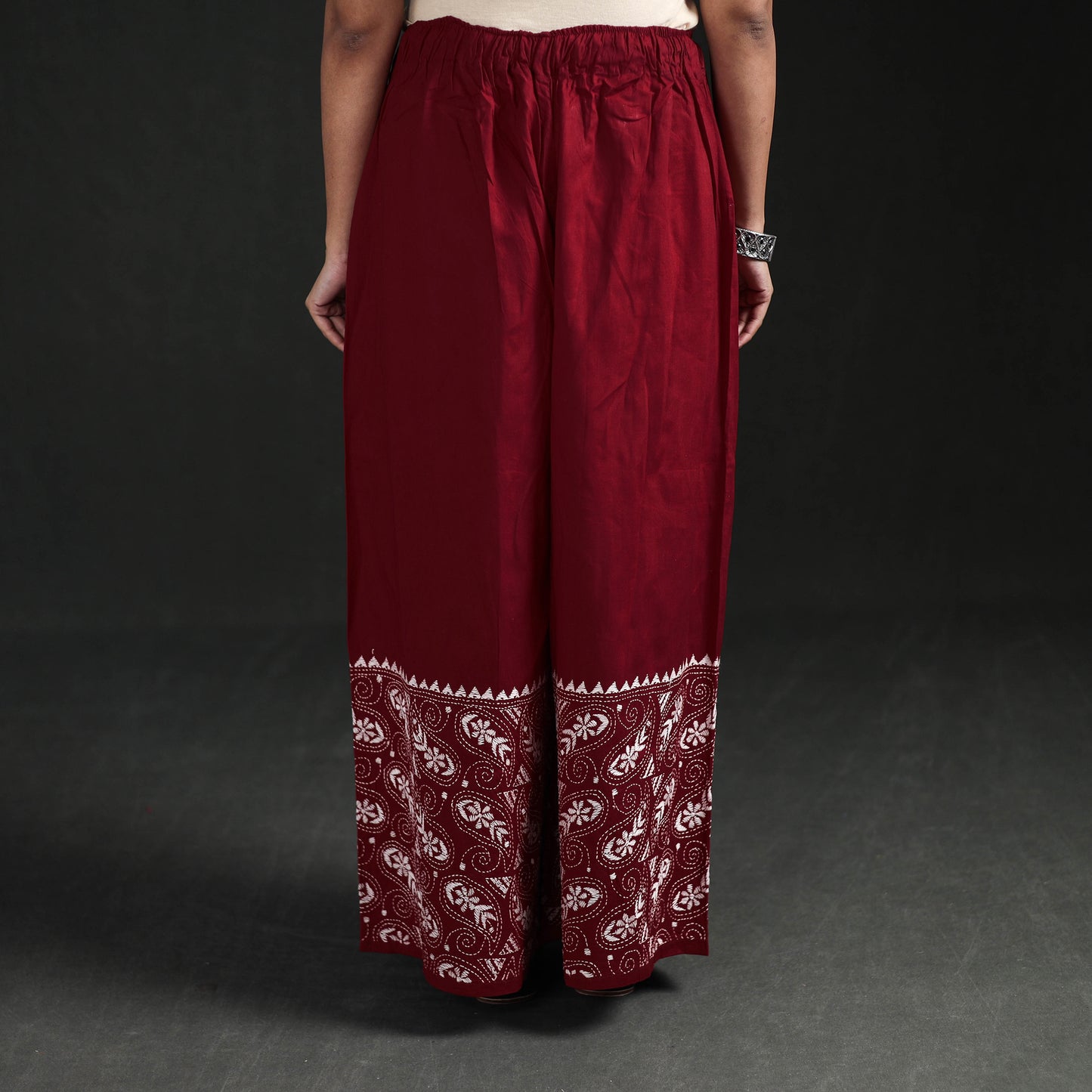 Bengal Kantha Hand Embroidered Cotton Palazzo 40