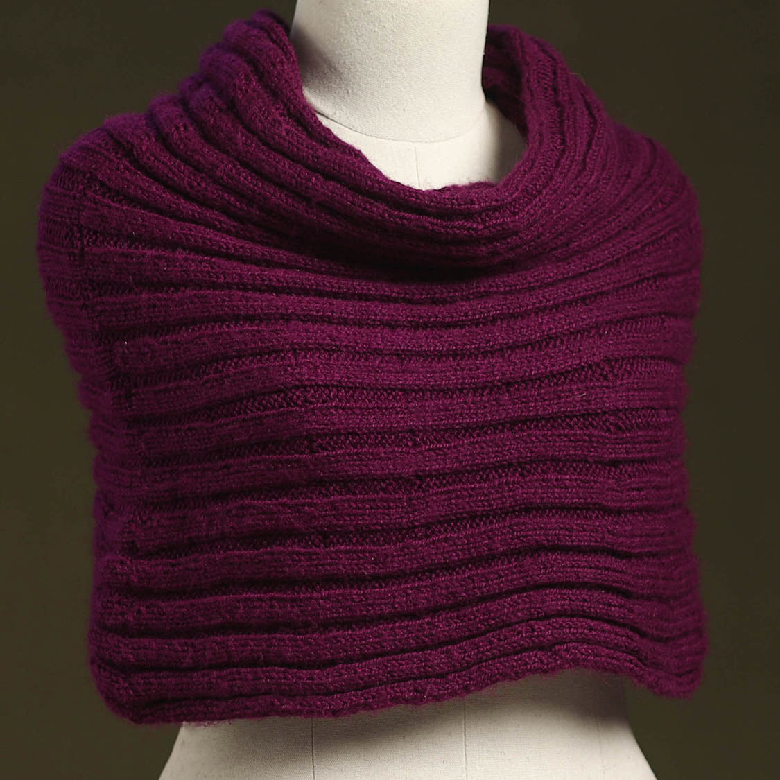 Purple - kumaun hand knitted woollen cowl 43 - handcrafted