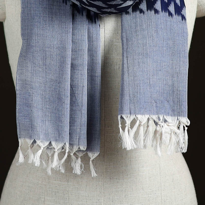 Blue - Pochampally Ikat Weave Cotton Stole 23