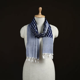 Blue - Pochampally Ikat Weave Cotton Stole 23