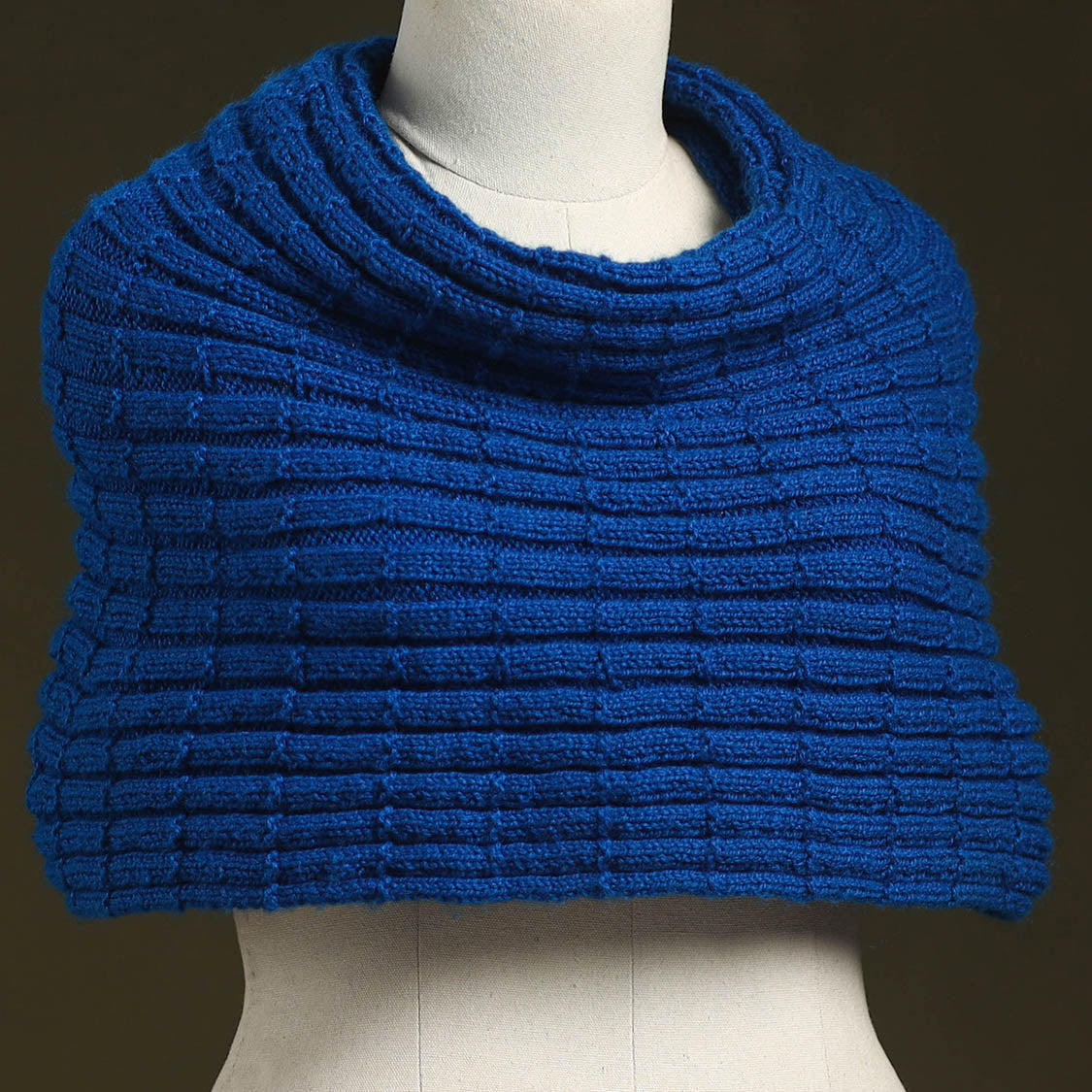 Blue - kumaun hand knitted woollen cowl 44 - handcrafted