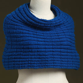 Blue - kumaun hand knitted woollen cowl 44 - handcrafted