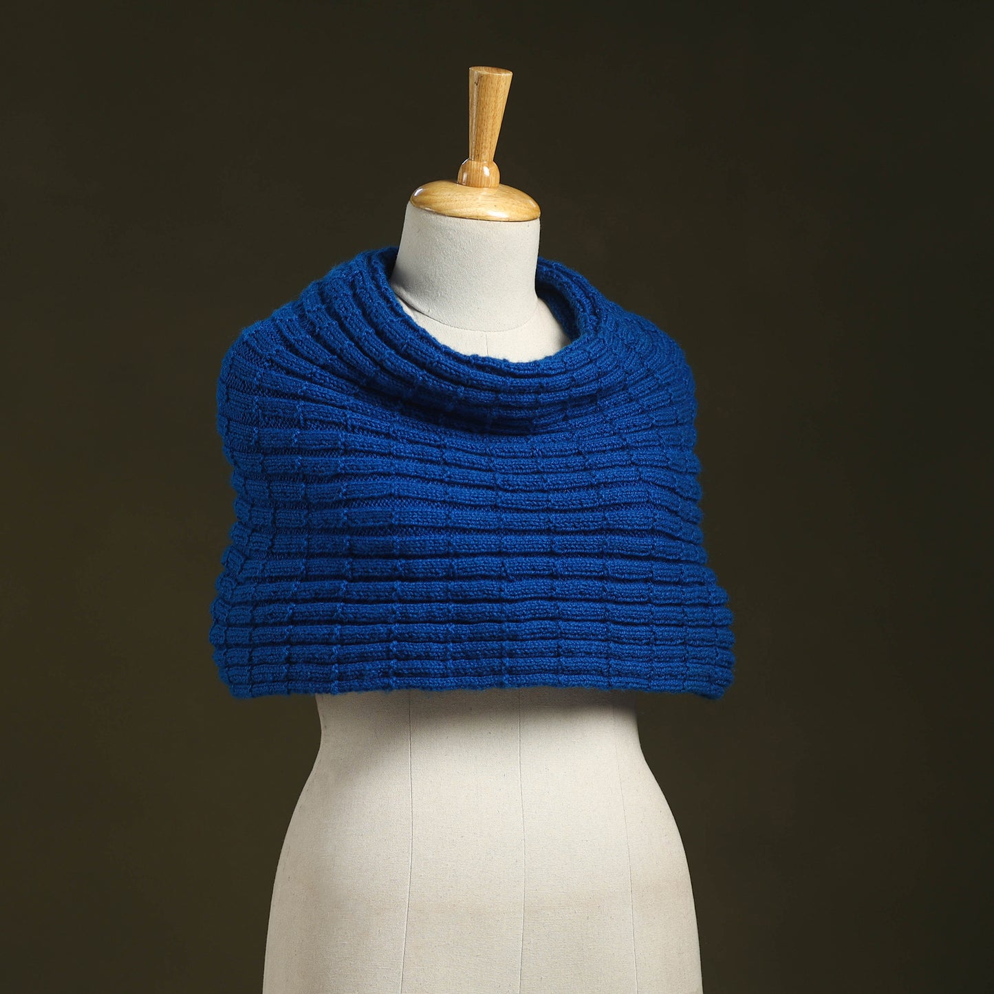 Blue - kumaun hand knitted woollen cowl 44 - handcrafted