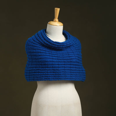 Blue - kumaun hand knitted woollen cowl 44 - handcrafted