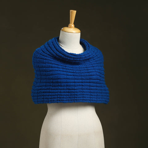 Blue - kumaun hand knitted woollen cowl 44 - handcrafted