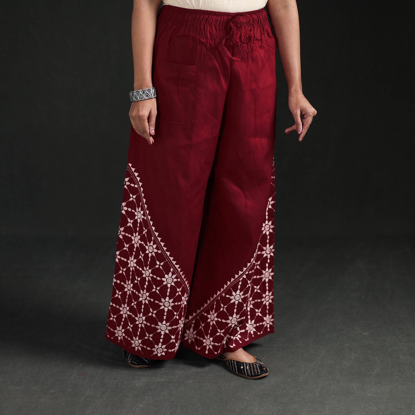 Bengal Kantha Hand Embroidered Cotton Palazzo 41