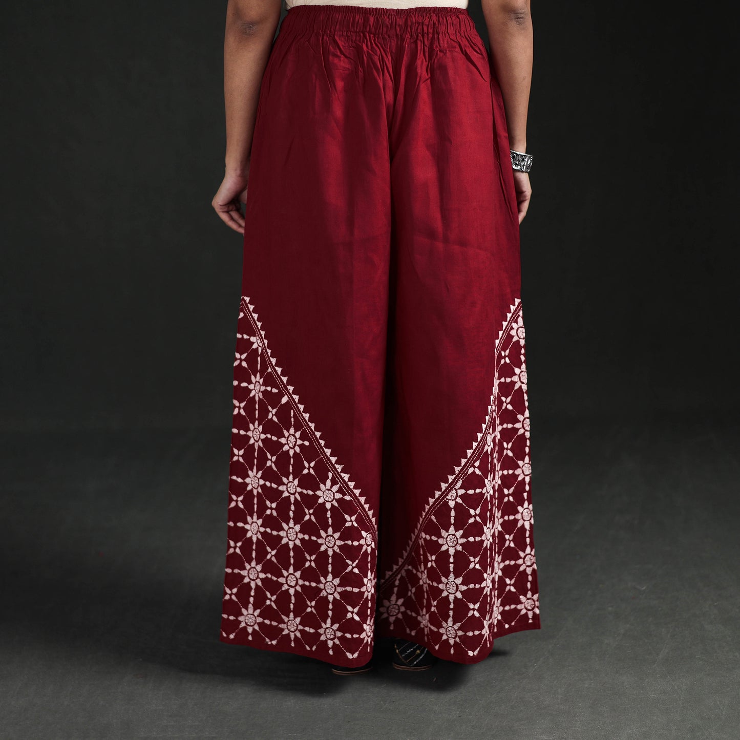 Bengal Kantha Hand Embroidered Cotton Palazzo 41