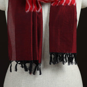 Red - Pochampally Ikat Weave Cotton Stole 13