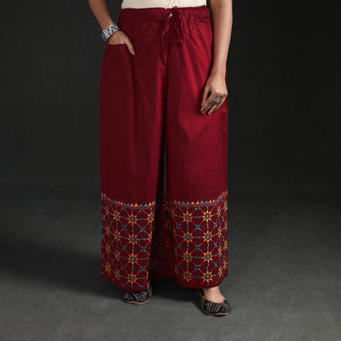 Bengal Kantha Hand Embroidered Cotton Palazzo 42