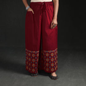 Bengal Kantha Hand Embroidered Cotton Palazzo 42