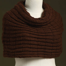 Brown - kumaun hand knitted woollen cowl 48 - handcrafted