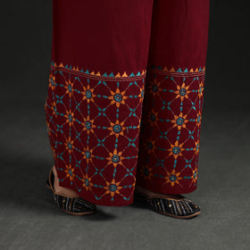 Bengal Kantha Hand Embroidered Cotton Palazzo 42