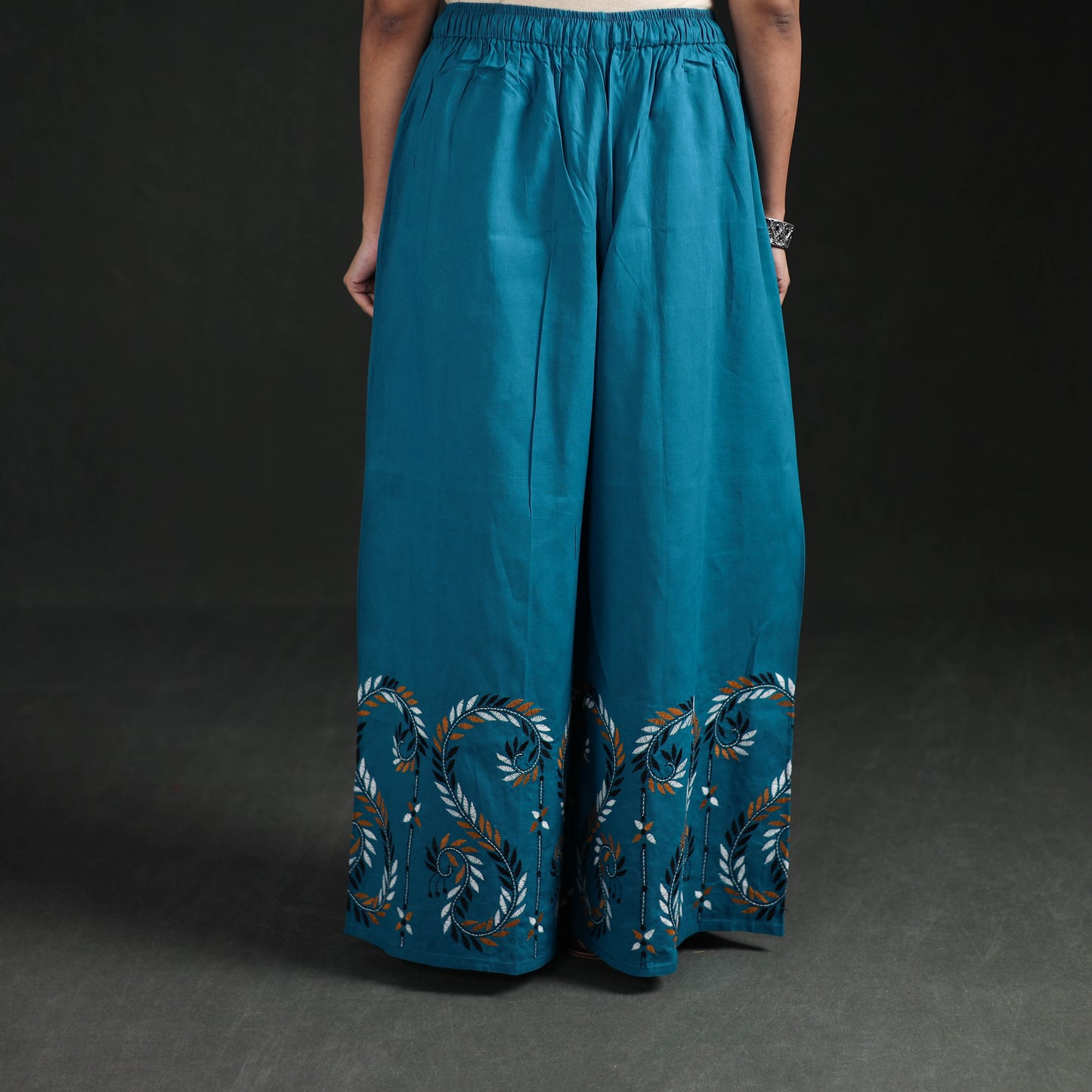 Bengal Kantha Hand Embroidered Cotton Palazzo 44