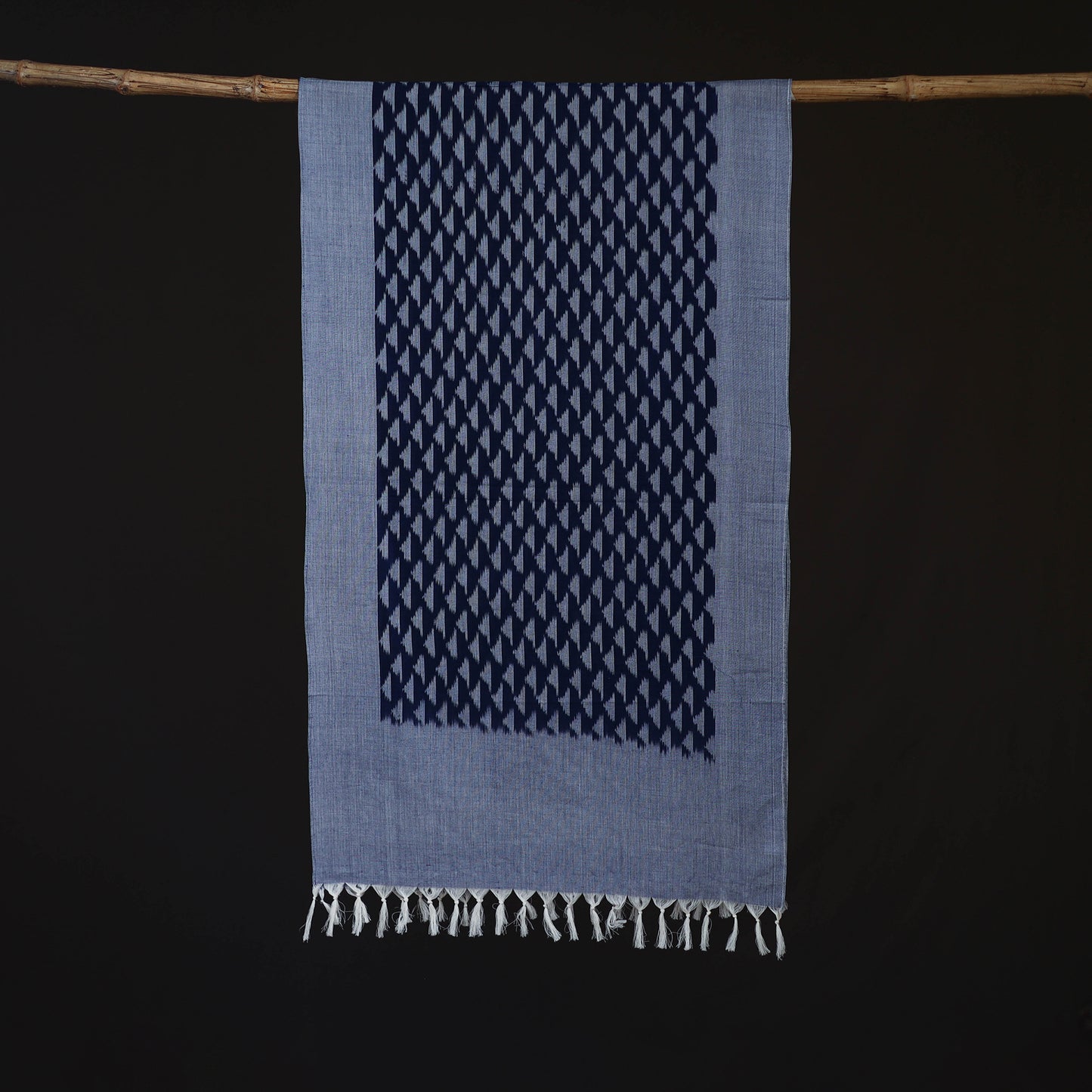 Blue - Pochampally Ikat Weave Cotton Stole 23