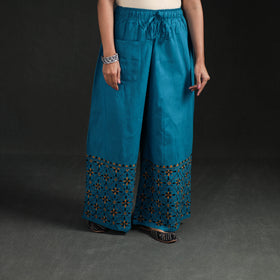 Bengal Kantha Hand Embroidered Cotton Palazzo 46
