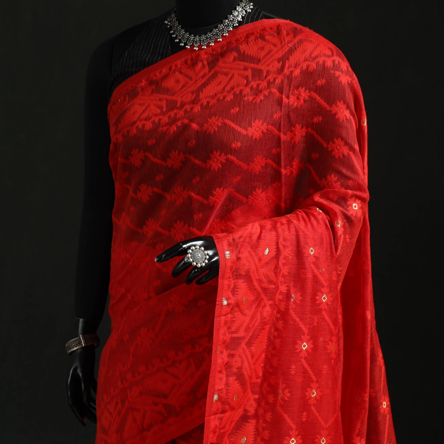 Silk Cotton Dhakai Jamdani Saree  12