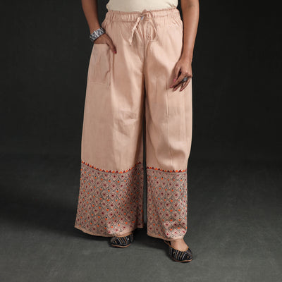 Bengal Kantha Hand Embroidered Cotton Palazzo 47