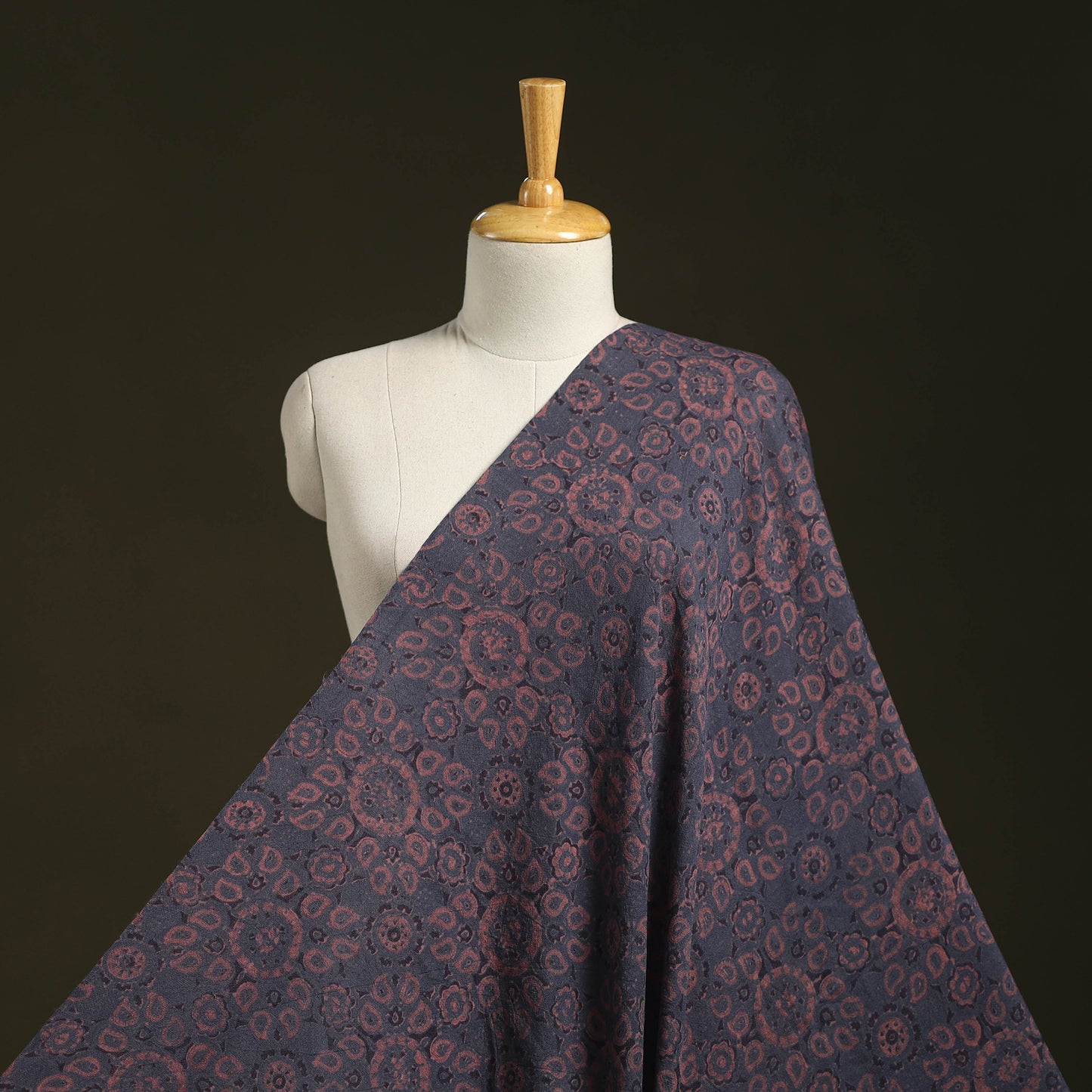 Grey - pure wool handloom natural dyed fabric 10