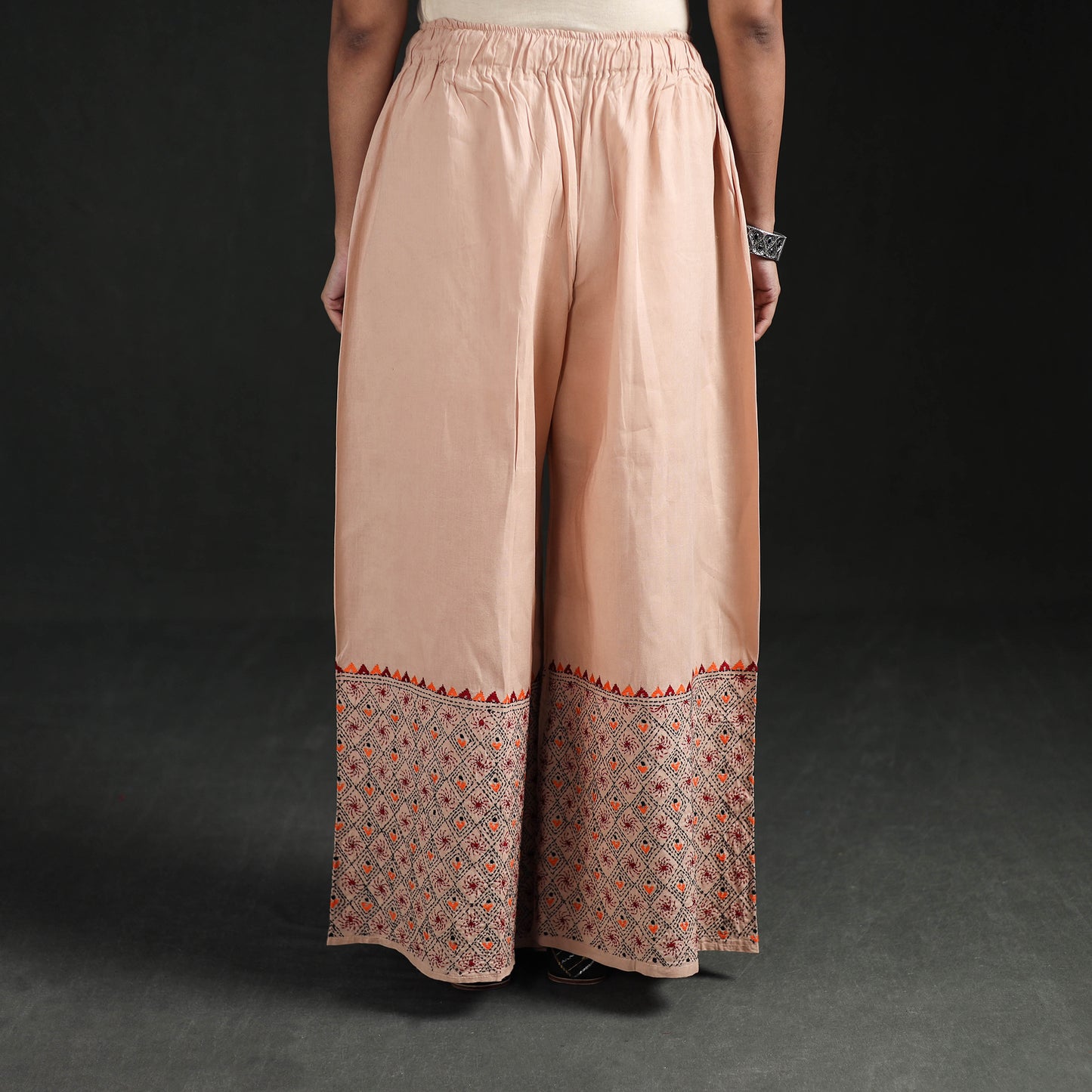 Bengal Kantha Hand Embroidered Cotton Palazzo 47