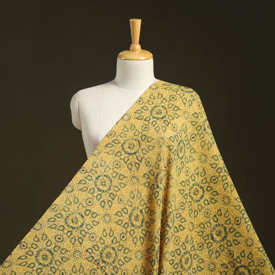 Yellow - pure wool handloom natural dyed fabric 12