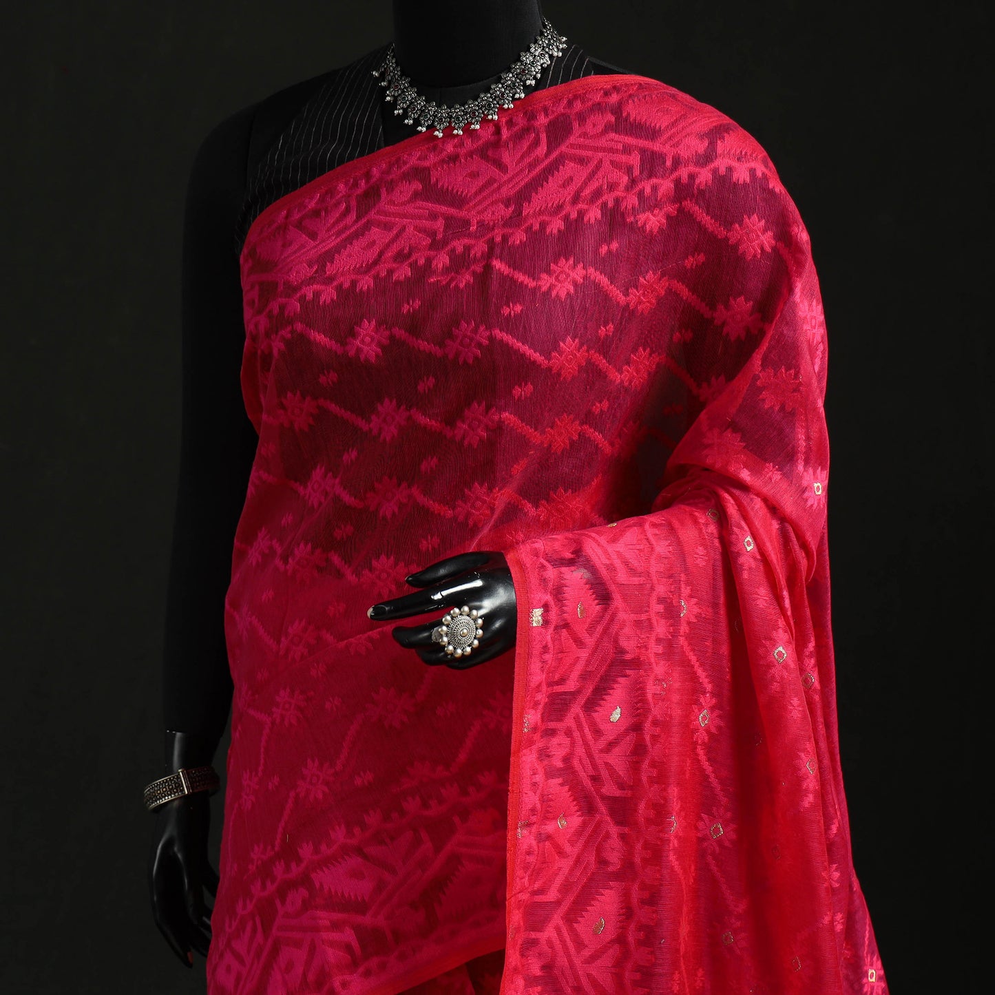 Silk Cotton Dhakai Jamdani Saree  13