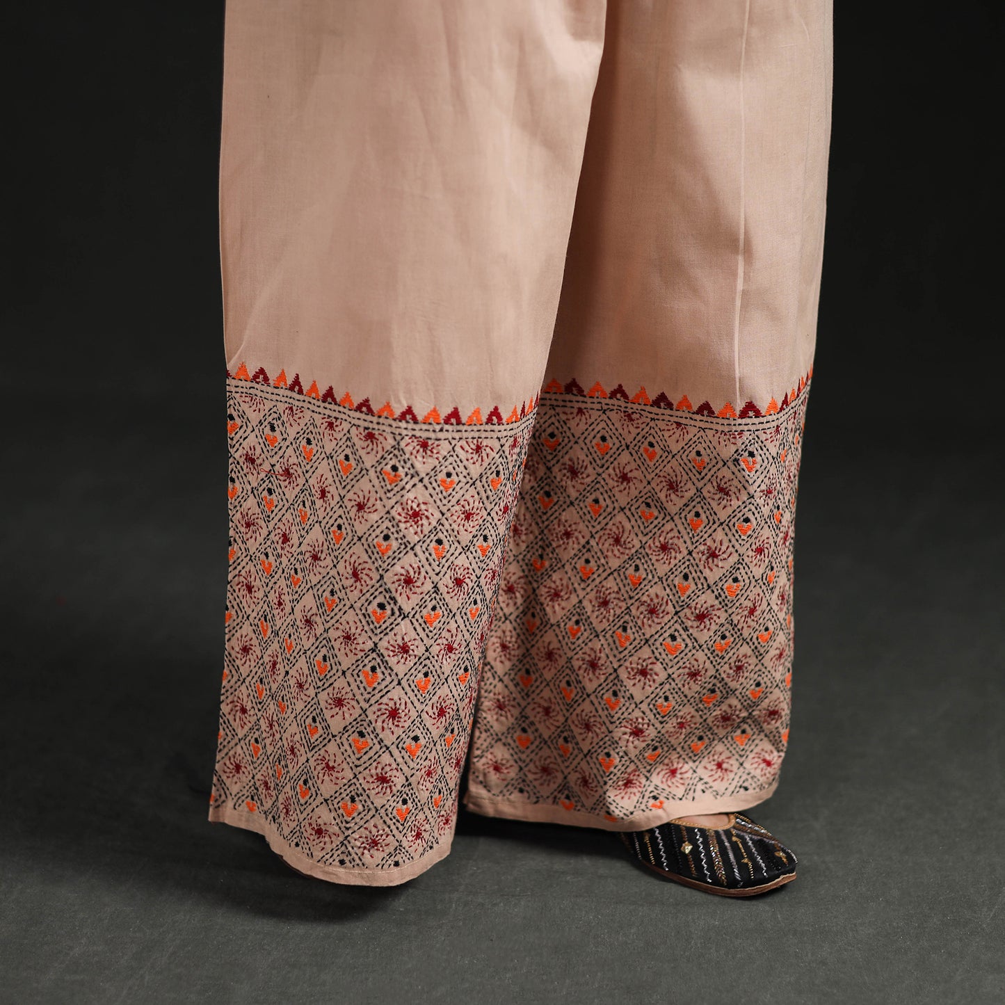 Bengal Kantha Hand Embroidered Cotton Palazzo 47