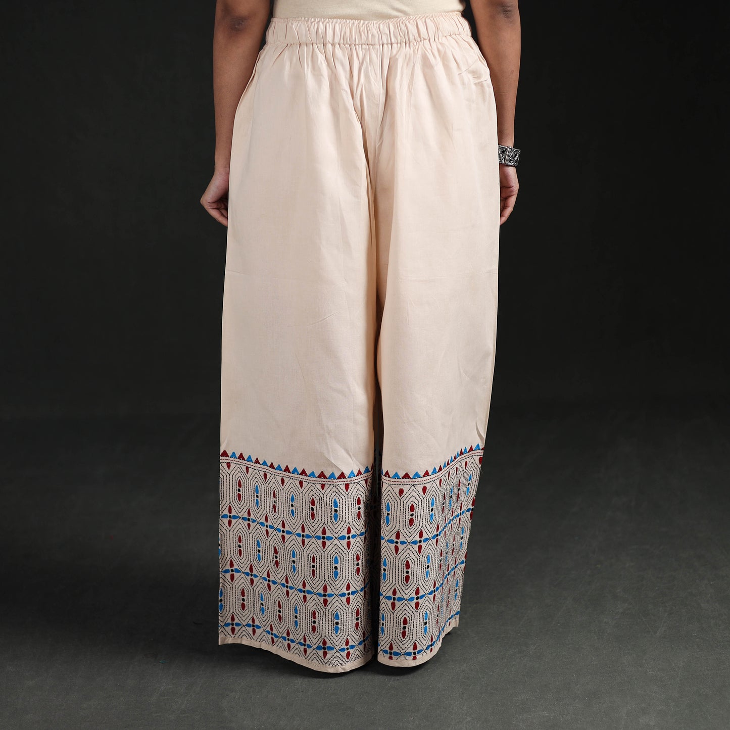 Bengal Kantha Hand Embroidered Cotton Palazzo 48