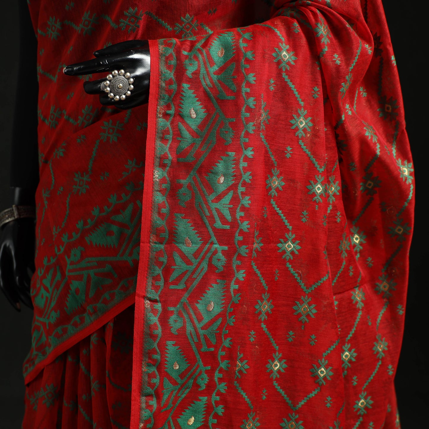 Silk Cotton Dhakai Jamdani Saree  14