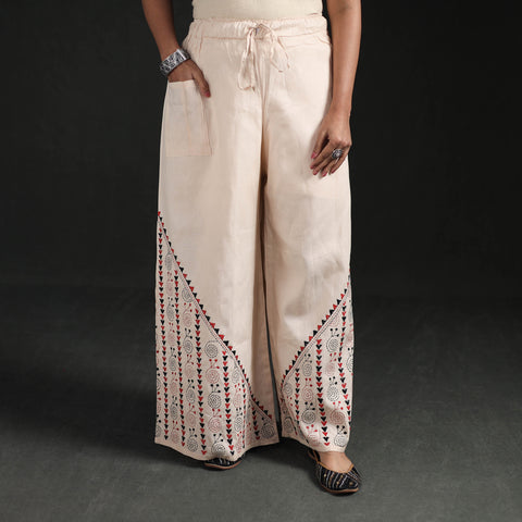 Bengal Kantha Hand Embroidered Cotton Palazzo 49