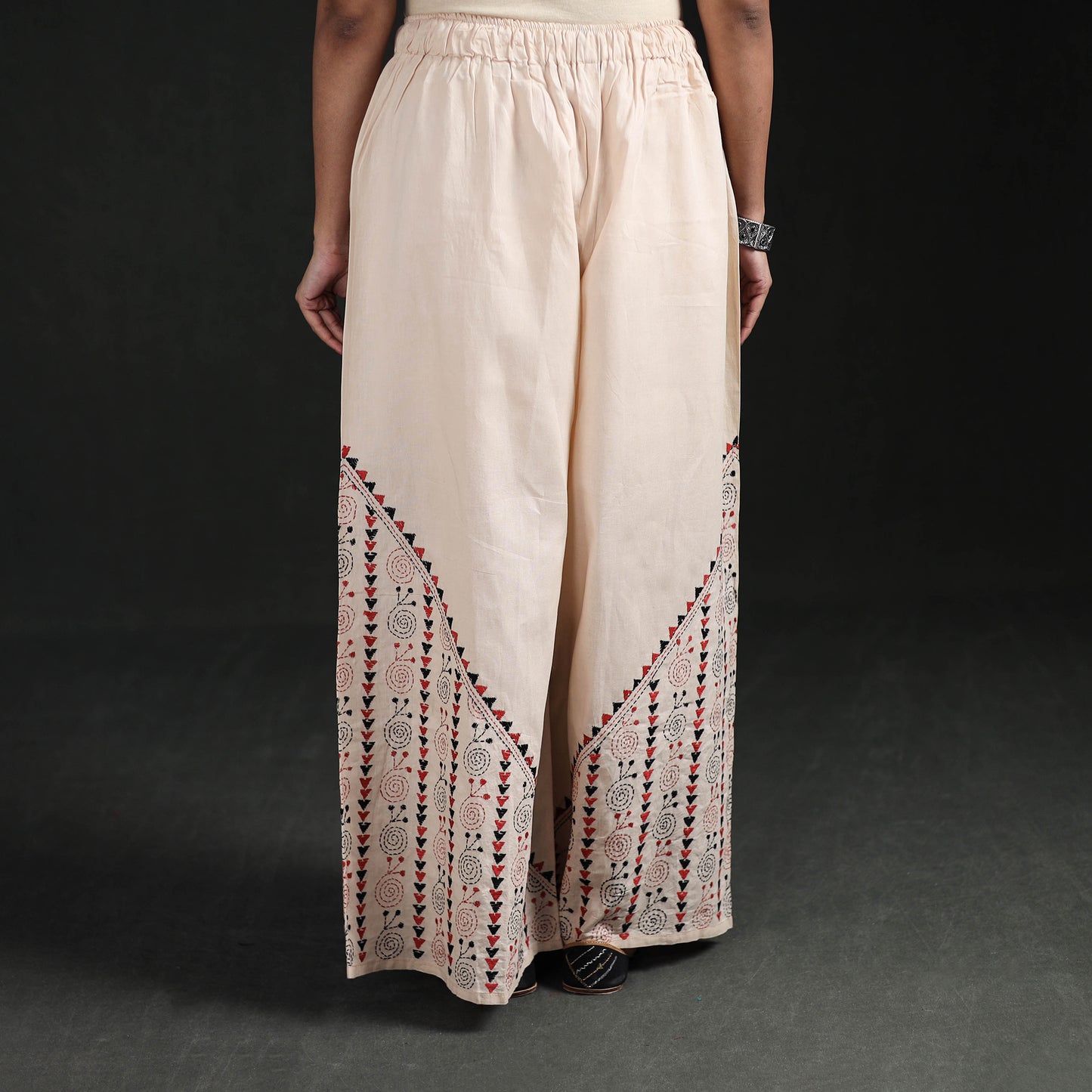 Bengal Kantha Hand Embroidered Cotton Palazzo 49