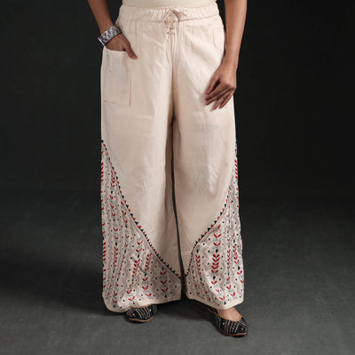 Bengal Kantha Hand Embroidered Cotton Palazzo 50