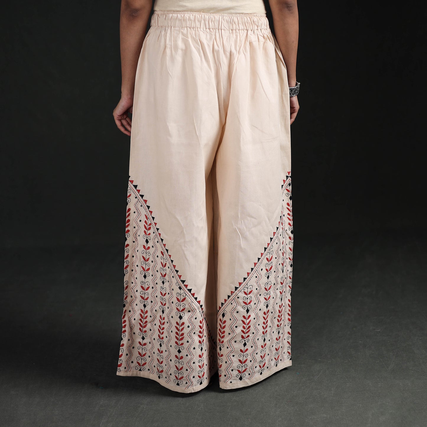 Bengal Kantha Hand Embroidered Cotton Palazzo 50