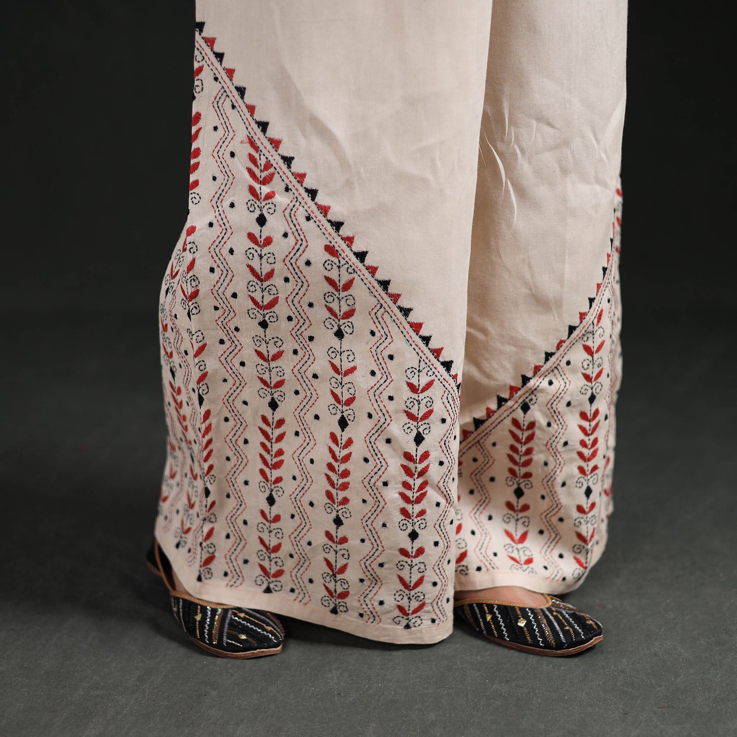 Bengal Kantha Hand Embroidered Cotton Palazzo 50